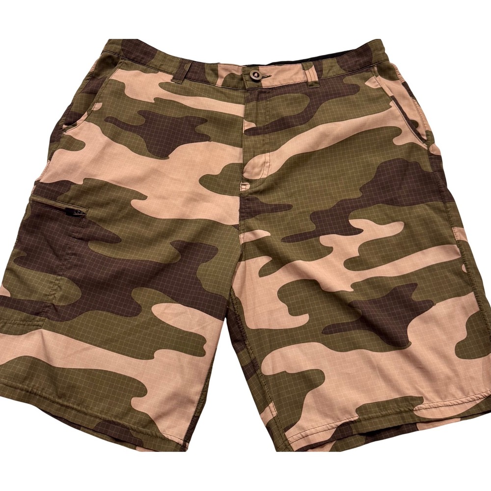 Ron Jon Surf Shop Mens Camo Ripstop Hybrid Shorts Size 36 Green Tan RJCN2021